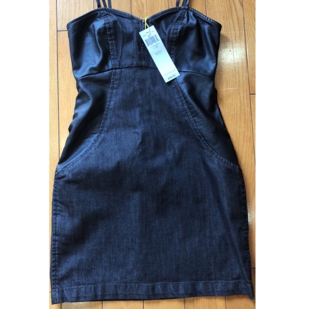 BCBG Denim Strapless Dress